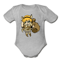Character #39 Organic Short Sleeve Baby Bodysuit - heather gray