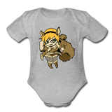 Character #39 Organic Short Sleeve Baby Bodysuit - heather gray
