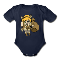 Character #39 Organic Short Sleeve Baby Bodysuit - dark navy