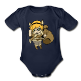 Character #39 Organic Short Sleeve Baby Bodysuit - dark navy