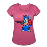 Character #40 Women's Tri-Blend V-Neck T-Shirt - heather raspberry