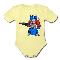 Character #40 Organic Short Sleeve Baby Bodysuit - washed yellow