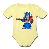 Character #40 Organic Short Sleeve Baby Bodysuit - washed yellow