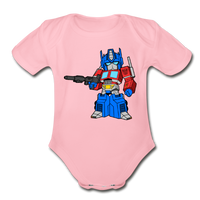 Character #40 Organic Short Sleeve Baby Bodysuit - light pink