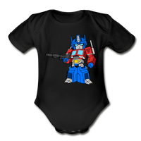 Character #40 Organic Short Sleeve Baby Bodysuit - black