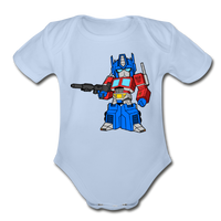 Character #40 Organic Short Sleeve Baby Bodysuit - sky