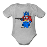 Character #40 Organic Short Sleeve Baby Bodysuit - heather gray