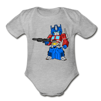 Character #40 Organic Short Sleeve Baby Bodysuit - heather gray