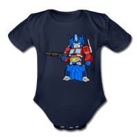 Character #40 Organic Short Sleeve Baby Bodysuit - dark navy