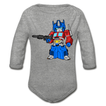 Character #40 Organic Long Sleeve Baby Bodysuit - heather gray
