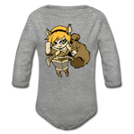 Character #39 Organic Long Sleeve Baby Bodysuit - heather gray