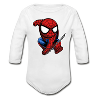 Character #41 Organic Long Sleeve Baby Bodysuit - white