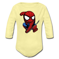 Character #41 Organic Long Sleeve Baby Bodysuit - washed yellow
