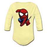 Character #41 Organic Long Sleeve Baby Bodysuit - washed yellow