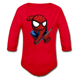 Character #41 Organic Long Sleeve Baby Bodysuit - red