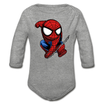 Character #41 Organic Long Sleeve Baby Bodysuit - heather gray