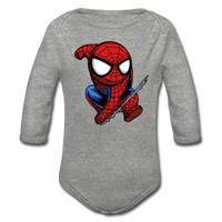 Character #41 Organic Long Sleeve Baby Bodysuit - heather gray