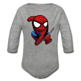 Character #41 Organic Long Sleeve Baby Bodysuit - heather gray