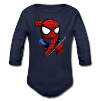 Character #41 Organic Long Sleeve Baby Bodysuit - dark navy