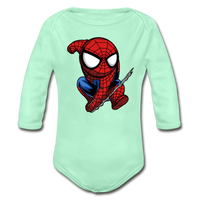 Character #41 Organic Long Sleeve Baby Bodysuit - light mint