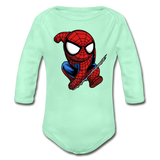 Character #41 Organic Long Sleeve Baby Bodysuit - light mint