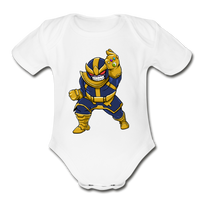 Character #42 Organic Short Sleeve Baby Bodysuit - white
