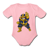 Character #42 Organic Short Sleeve Baby Bodysuit - light pink