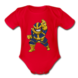 Character #42 Organic Short Sleeve Baby Bodysuit - red