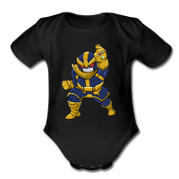 Character #42 Organic Short Sleeve Baby Bodysuit - black