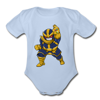 Character #42 Organic Short Sleeve Baby Bodysuit - sky