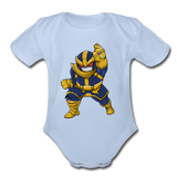 Character #42 Organic Short Sleeve Baby Bodysuit - sky