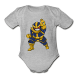 Character #42 Organic Short Sleeve Baby Bodysuit - heather gray