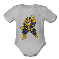 Character #42 Organic Short Sleeve Baby Bodysuit - heather gray