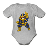 Character #42 Organic Short Sleeve Baby Bodysuit - heather gray