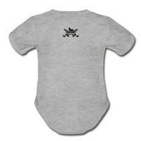 Character #42 Organic Short Sleeve Baby Bodysuit - heather gray