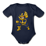 Character #42 Organic Short Sleeve Baby Bodysuit - dark navy