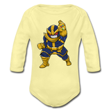 Character #42 Organic Long Sleeve Baby Bodysuit - washed yellow