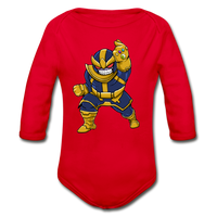 Character #42 Organic Long Sleeve Baby Bodysuit - red