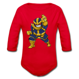 Character #42 Organic Long Sleeve Baby Bodysuit - red