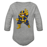 Character #42 Organic Long Sleeve Baby Bodysuit - heather gray