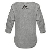 Character #42 Organic Long Sleeve Baby Bodysuit - heather gray