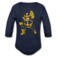 Character #42 Organic Long Sleeve Baby Bodysuit - dark navy
