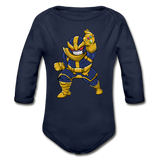Character #42 Organic Long Sleeve Baby Bodysuit - dark navy