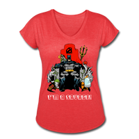 Character #43 Women's Tri-Blend V-Neck T-Shirt - heather red