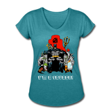 Character #43 Women's Tri-Blend V-Neck T-Shirt - heather turquoise
