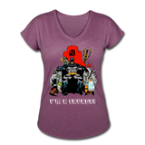 Character #43 Women's Tri-Blend V-Neck T-Shirt - heather plum