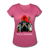 Character #43 Women's Tri-Blend V-Neck T-Shirt - heather raspberry