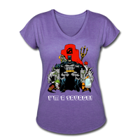 Character #43 Women's Tri-Blend V-Neck T-Shirt - purple heather