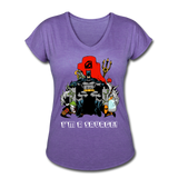 Character #43 Women's Tri-Blend V-Neck T-Shirt - purple heather