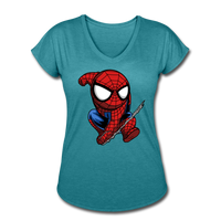 Character #41 Women's Tri-Blend V-Neck T-Shirt - heather turquoise